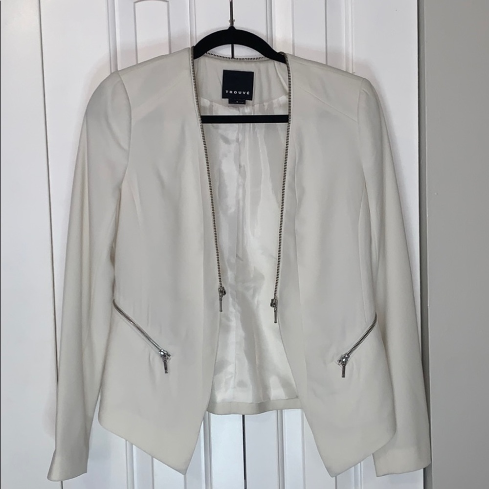 Trouvé White Blazer/Jacket with zipper